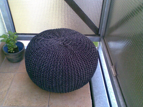 Puff velký "černý-mramor"/průměr 59cm, výška 33cm/ — foto 6