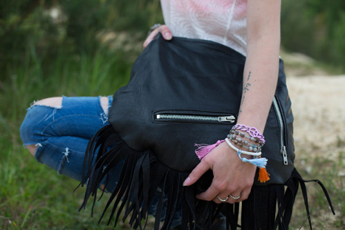 Boho černá kožená — foto 6