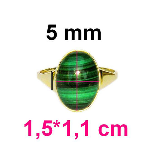 ZLATÝ prsten MALACHIT 15*11 mm — foto 4
