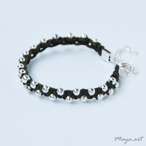 Černý náramek "MACRAME BRACELET" — foto 2