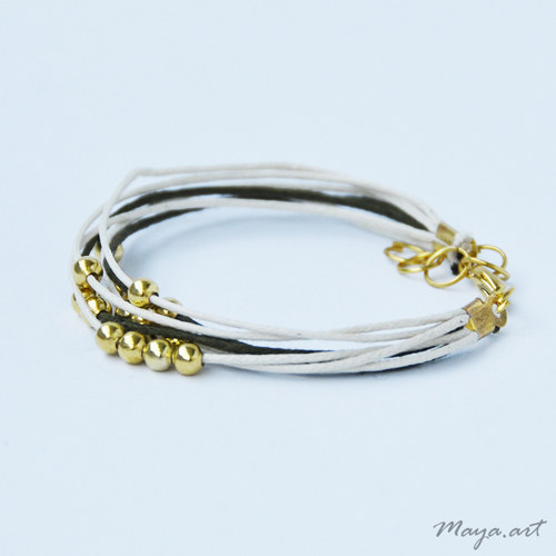 Zelenobéžový náramek "SIMPLE BRACELET" — foto 2