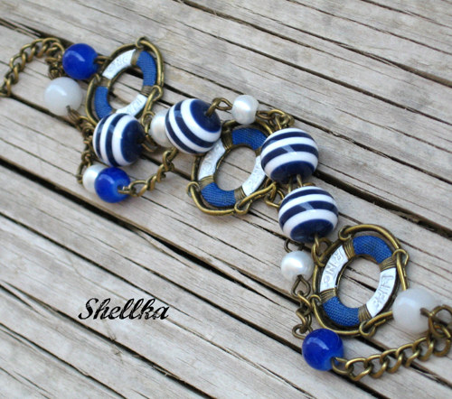 Náušnice ,,I LOVE THE SEA,, modré — foto 3