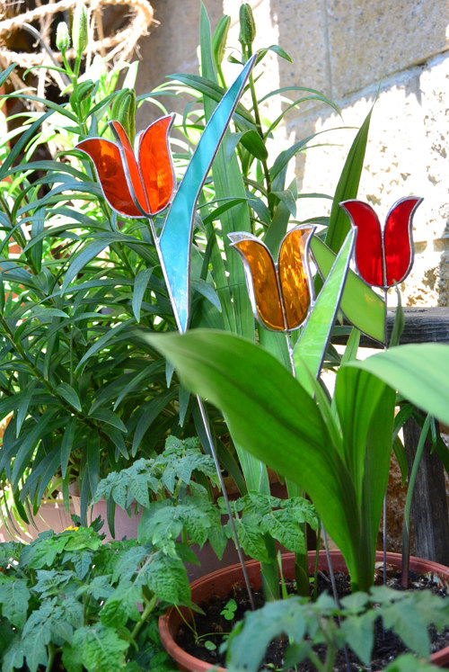 Vitrážové tulipány - plné — foto 2