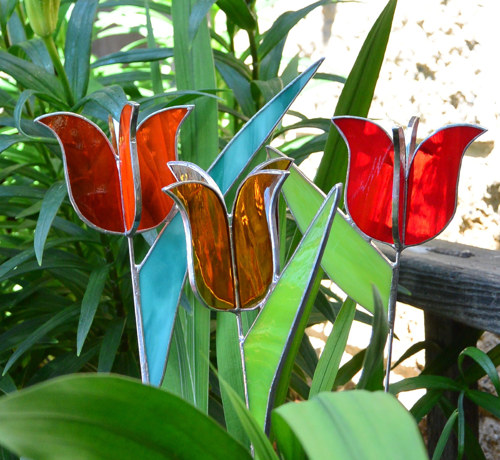 Vitrážové tulipány - plné — foto 3