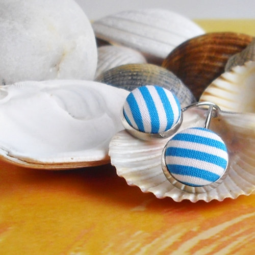 Buttonky proužek modrý — foto 6