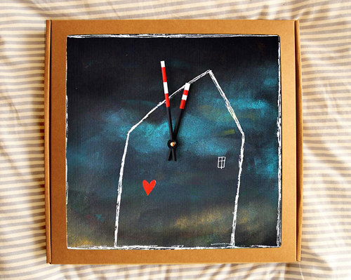 Keramické hodiny 33x33cm - Domek — foto 2