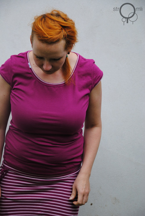 Lila lemované pruhem, vel. L — foto 3