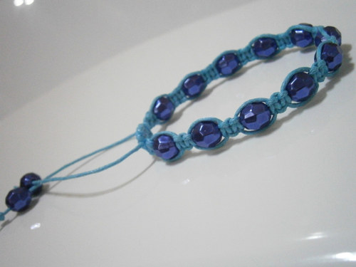 Modrý elegantní náramek (macramé) - unisex — foto 6