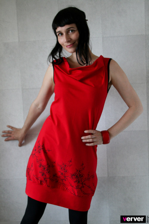 Šaty červené "sakury" (M) — foto 6