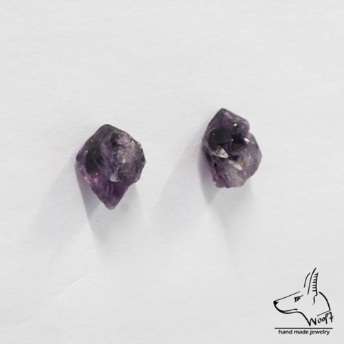 Ametystové náušničky - raw crystal — foto 3