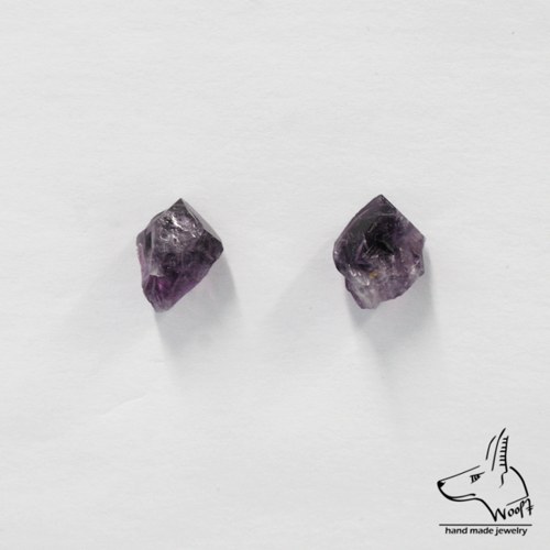 Ametystové náušničky - raw crystal — foto 4