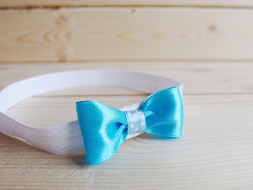 Čelenka newborn - tyrkysová mašlička — foto 2