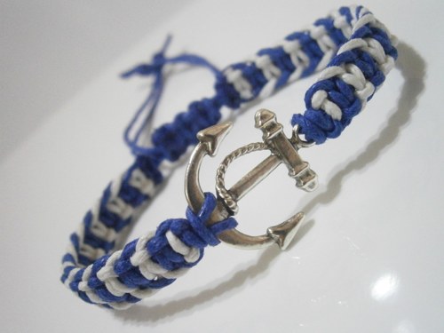 Námořnický náramek s kotvou (macramé) — foto 4