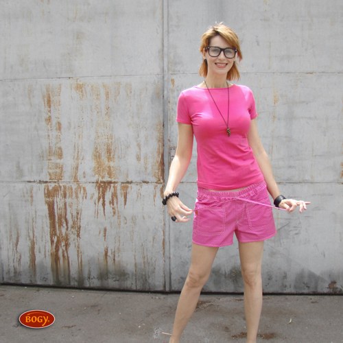Dámské kraťasy do gumy, s mini puntíčky v růžové — foto 2