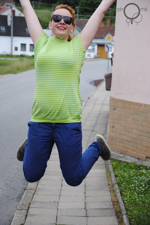 Zářivě zelené pruhované, vel. XL — foto 4
