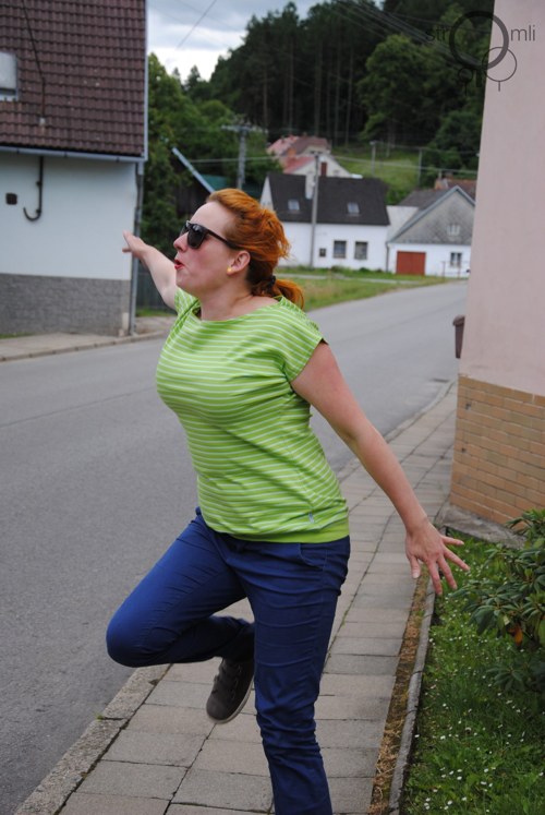 Zářivě zelené pruhované, vel. L — foto 4