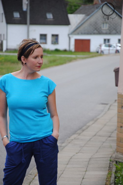 Tyrkysové pruhované, vel. XL — foto 2