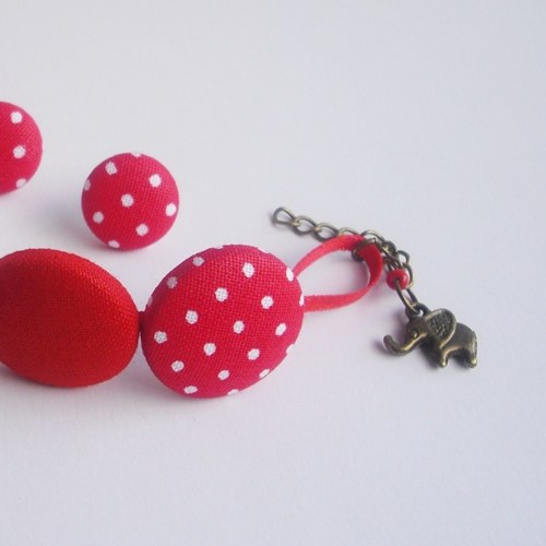 Buttonkový set červený puntík se slonem — foto 3