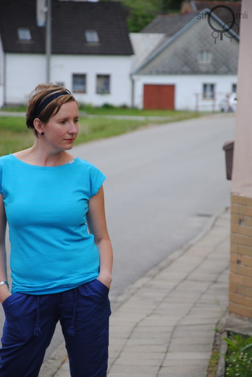 Tyrkysové pruhované, vel. L — foto 2