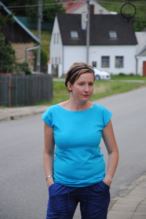 Tyrkysové pruhované, vel. M — foto 3