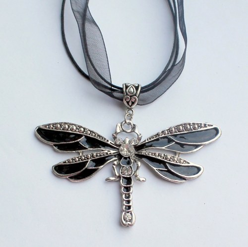 Black dragonfly - náhrdelník — foto 2