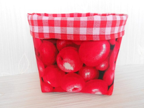 Látkový košíček - červená jablíčka — foto 2