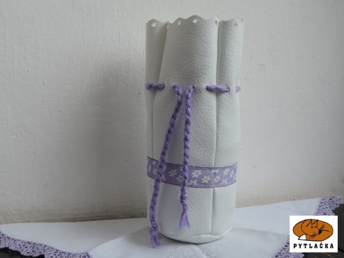 Bílý měšec - koženkový zdobený — foto 2