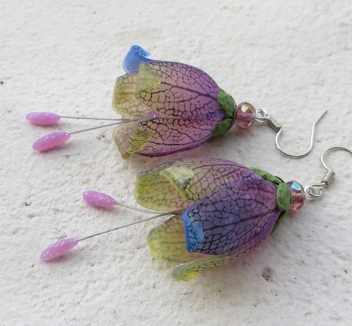 Průsvitné zvonečkové náušnice barevné — foto 4