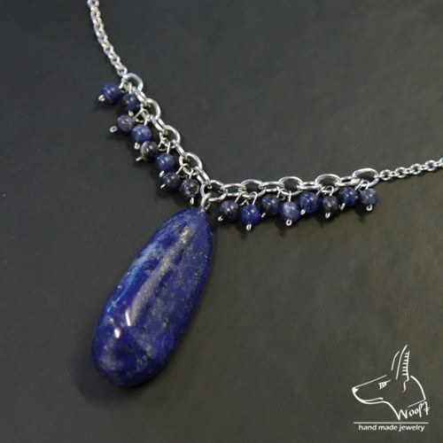 Lazhvard (lapis lazuli) - modrý náhrdelník — foto 3