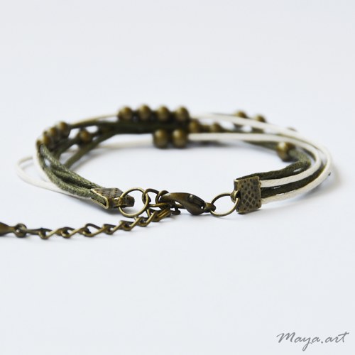 Béžovozelený náramek "SIMPLE BRACELET" — foto 2