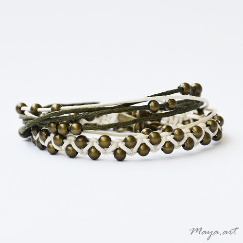 Béžovozelený náramek "SIMPLE BRACELET" — foto 3