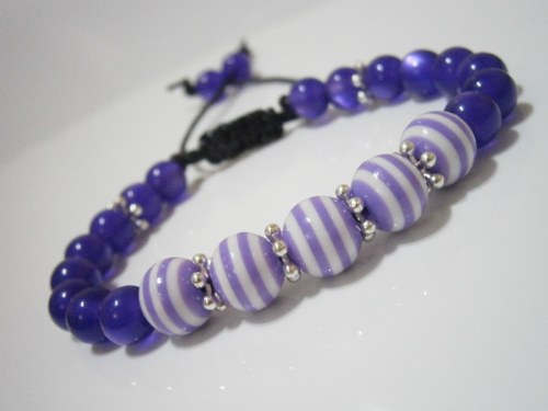 Fialový...náramek (macramé) — foto 3