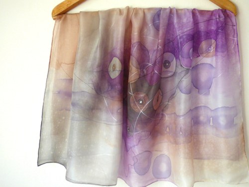 Viola-hodvábna šatka 90x90cm — foto 2