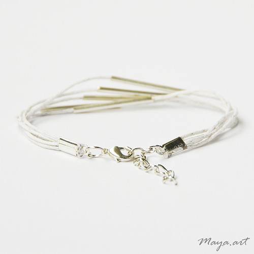Stříbrnobílý náramek "SIMPLE BRACELET" — foto 2