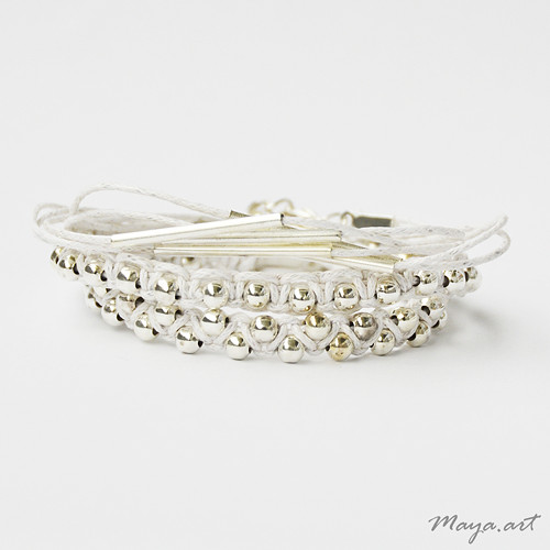 Stříbrnobílý náramek "SIMPLE BRACELET" — foto 3