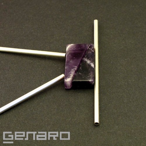 Stříbrný Geometrický S Ametysty — foto 3