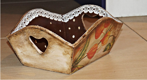 Košík na pečivo shabby chic — foto 2