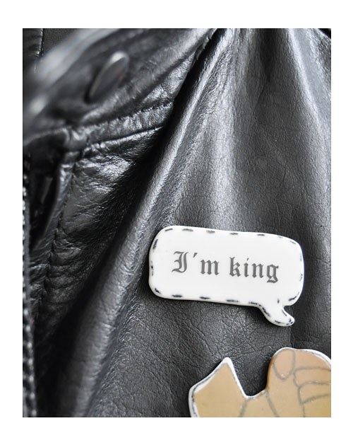 Porcelánová brož _new "I'm king".) — foto 2