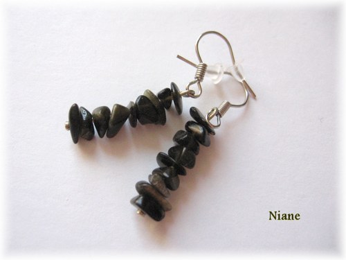 Zlatý obsidián - náušnice — foto 2