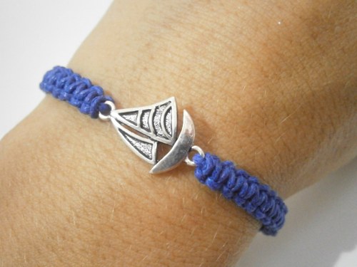 Loďka...náramek - Unisex (macramé) — foto 5