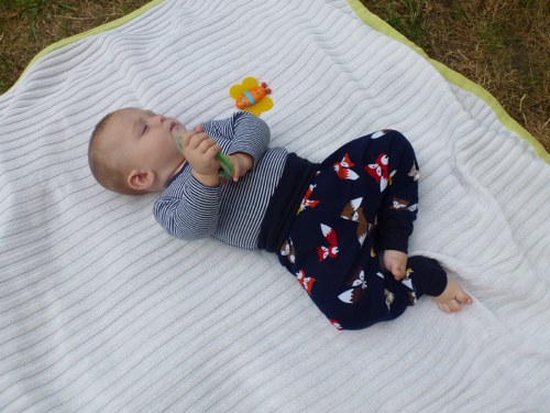 Kalhoty rostoucí ...modré s liškami — foto 6