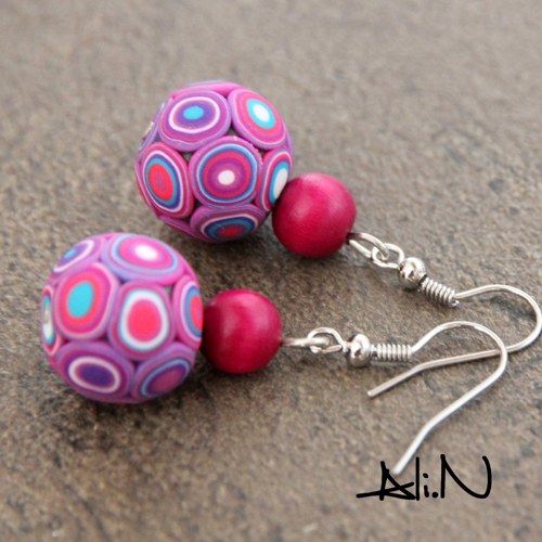 Náušnice Pink Klimt — foto 2