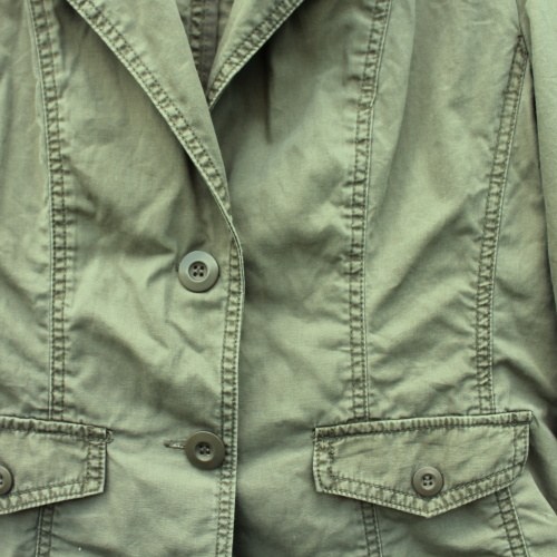 Khaki sako s aplikací, originál — foto 4
