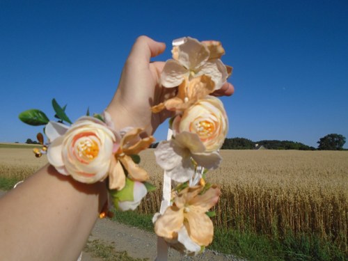 Věneček a náramek - lososový — foto 2