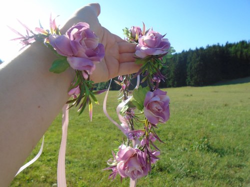 Věneček a náramek - v lila tónu — foto 4