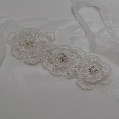 Wedding Lace Collection Flower ... pásek a čelenka — foto 4
