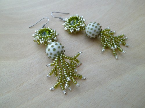 Náušnice Víly kapradinky Swarovski — foto 2