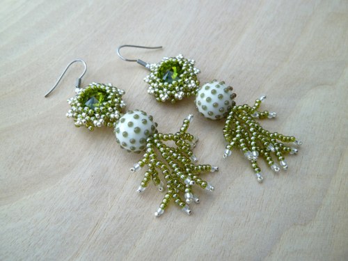 Náušnice Víly kapradinky Swarovski — foto 3