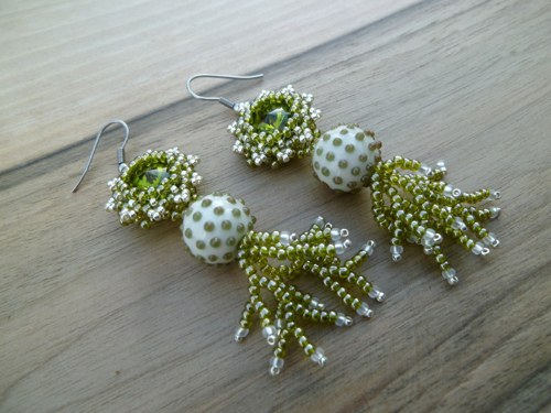 Náušnice Víly kapradinky Swarovski — foto 5