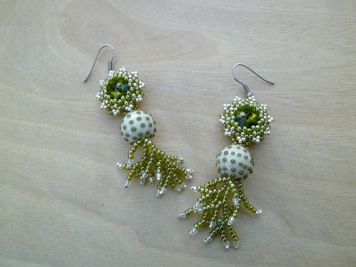 Náušnice Víly kapradinky Swarovski — foto 6